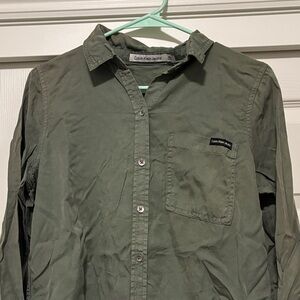 Calvin Klein Jeans Olive Button-Up Shirt